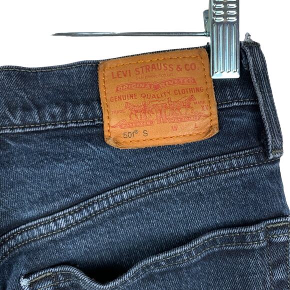 Levi’s Premium 501 Skinny Jeans Black Blue Distressed Women’s 24 (26 x 28) - Picture 8 of 13